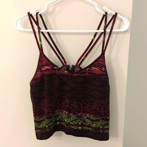 Silence & Nose Bohemian spaghetti strap Crop Top Zipper back